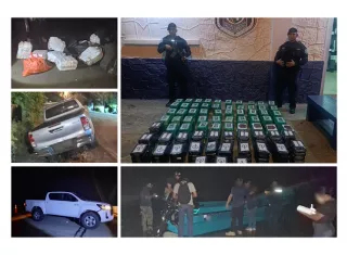 Persecución, balacera y decomiso de droga en Los Santos