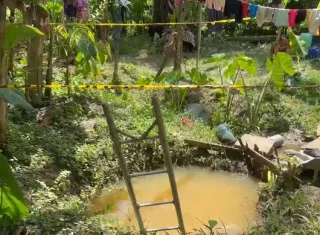 El pozo destapado está en el patio trasero.  /  Foto: Cortesía