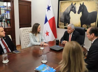 En la reunión del presidente José Raúl Mulino y María Corina Machado, también estuvieron presentes el canciller Javier Martínez-Acha y Kristelle Getzler, secretaria de Asuntos Económicos y Competitividad del Ministerio de la Presidencia. Mientras que la delegación de Machado estuvo integrada por Gerardo Fernández, Pedro Urruchurtu, Magalli Meda y Carlos Blanco.