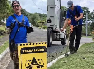 El exfuncionario aparece en el video realizando trabajos comunitarios. 