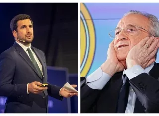 Enrique Riquelme (izq.) y Florentino Pérez. 