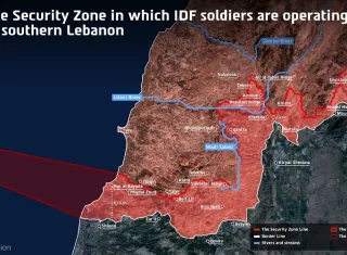 El Ejército de Israel compartió un mapa del perímetro que invade en el Líbano. Foto. EFE