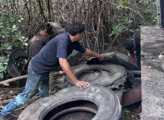 MiAmbiente hizo un llamado a la ciudadanía para evitar el abandono de llantas y otros residuos en las áreas protegidas. Foto. Cortesía