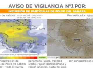 Se estiman concentraciones bajas en el Pacífico central y Occidental, mientras que el resto del país serán moderadas.