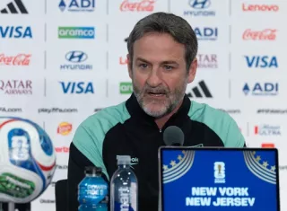 Thomas Christiansen durante la conferencia de prensa realizada para el partido que enfrentará este sábado Panamá e Inglaterra. Foto: FPF