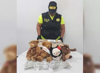 Los peluches terminaron siendo el escondite perfecto para un cargamento de droga.  /  Foto: PN