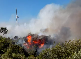 Los Pirineos Orientales es uno de los siete departamentos de la fachada mediterránea francesa que este domingo se encontraban en el máximo nivel de riesgo por incendios. Foto. EFE