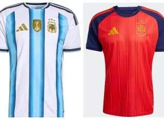 Los camisetas que usarán las selecciones de Argentina y España en la Final de la Copa Mundial de la FIFA 2026.