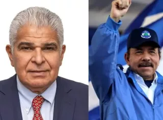 El presidente José Raúl Mulino y su homólogo nicaragúense, Daniel Ortega 