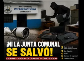 Se informó que los delincuentes no se llevarom documentación de la Junta, pero sí las cámaras. 