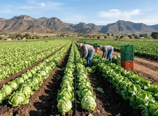 La Secretaría de Salud de México informó el pasado jueves de que los análisis para detectar ciclosporiasis en lechugas de la planta de Taylor Farms en el país arrojaron resultados negativos. Foto. IA