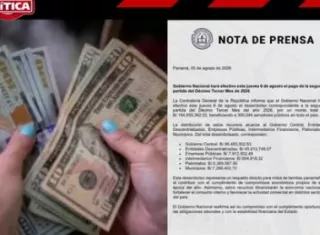 La distribución contempla B/.45.9 millones para entidades descentralizadas, B/.7.9 millones para empresas públicas, B/.7.2 millones para municipios, B/.6.3 millones para patronatos y B/.894 mil para intermediarios financieros.
