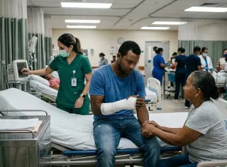 Las salas de urgencias de los centros médicos metropolitanos son los verdaderos testigos de este subregistro criminal crónico.  /  Imagen generada con IA