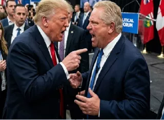 Doug Ford, líder del Partido Conservador de Ontario, replicó poco después llamando a Trump "dictador", "tirano", "rey de las bancarrotas" y "perdedor". Foto. IA