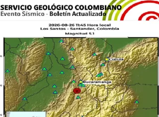 En un primer momento, el SGC informó que el sismo había sido de 5,4, pero luego actualizó la magnitud a 5,1 y la profundidad la amplió a 149 kilómetros.
