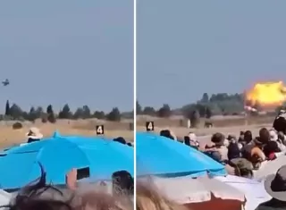 Tras el choque se produjo una explosión y un incendio que un dispositivo de cien bomberos y trece medios aéreos está tratando de controlar.
