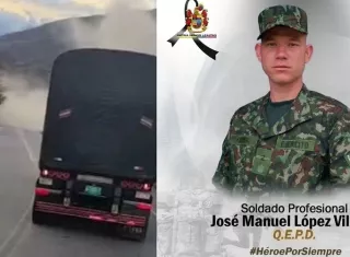 El soldado fallecido fue identificado como José Manuel López Villada, integrante del Batallón de Infantería Liviana N.° 9 Batalla de Boyacá, quien murió a causa de las heridas sufridas tras la explosión. Foto. Ejército Nacional de Colombia