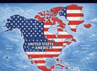 Donald Trump, publicó un mapa en el que los colores de la bandera de ese país cubren México, el Caribe y Canadá, además de Groenlandia e Islandia. Foto. @realDonaldTrump