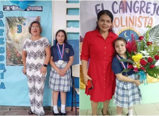 Natalia (izq.) e Isabela Marquinez destacan en competencia regional de lectura