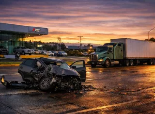 Camioneta colisiona con camión en pleno giro; conductor muere