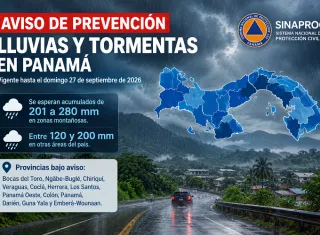 Sinaproc mantiene un aviso de prevención hasta el domingo.