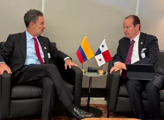 Reunión entre los cancilleres de Panamá, Javier Martínez-Acha, y Omar Nicolás Bula Escobar, de Colombia. Foto: Cancillería de Panamá