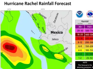 Rachel se convirtió en huracán apenas un día después de que Polo tocara tierra en dos ocasiones en el noroeste de México. Foto. EFE