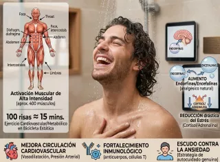 Reír unas 100 veces equivale a 15 minutos de ejercicio en bicicleta estática