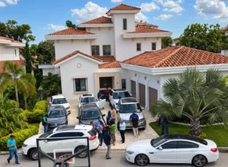 Nueve vehículos valorados en B/.987 mil fueron decomisados en una residencia de Santa María en 2020. 