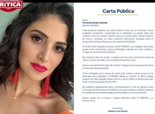 La exdiputada lanzó una carta pública en la que pidió cuentas al ministro de Salud, Fernando Boyd Galindo. 