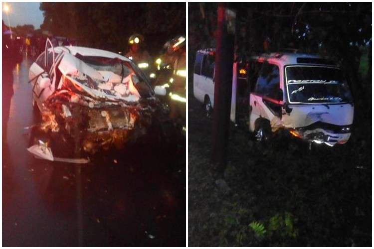 Vista de los daños en la carrocería de los vehículos involucrados en el accidente. Foto: WhatsAppCri