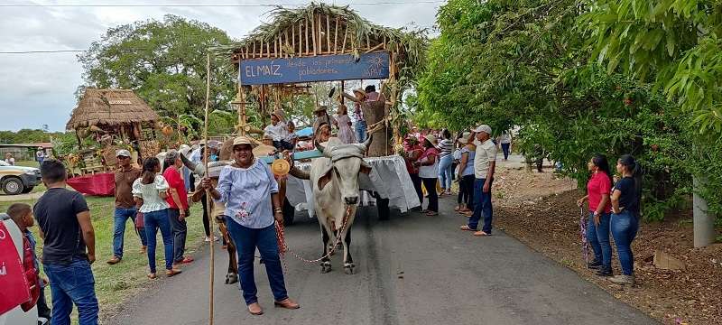 Este domingo, más de treinta delegaciones participación del desfile folklórico y de carretas en Natá. Foto: Diogenes Santamaría .