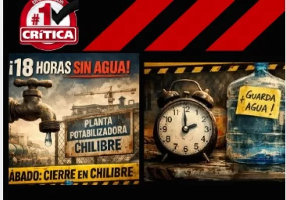 Chilibre se queda sin agua este sábado por 18 horas