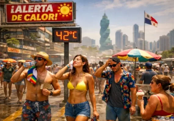 ¡Suda Panamá! 42 grados y la ciudad parece un horno 