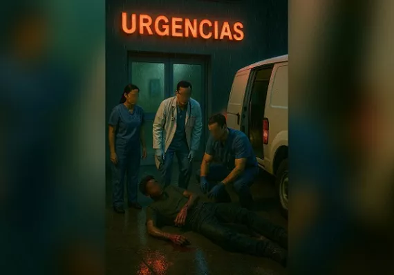  Joven baleado muere tras ser lanzado desde un panel a entrada de policlínica