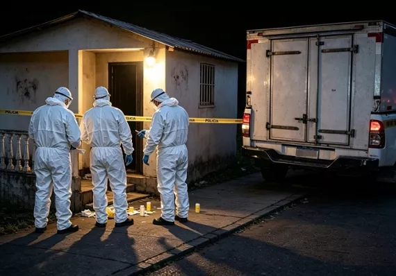 Encapuchado toca la puerta y dispara; mata un hombre y balea a una mujer