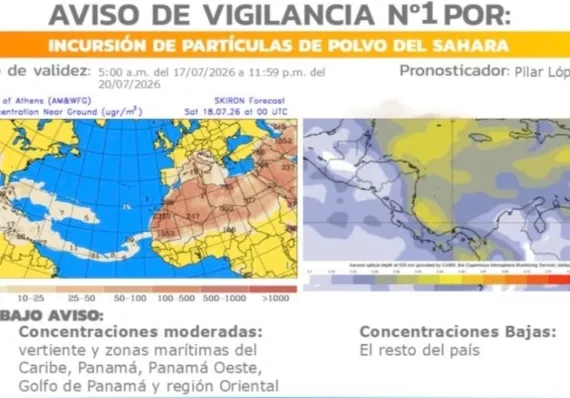 Panamá bajo el polvo del Sahara hasta el 20 de julio