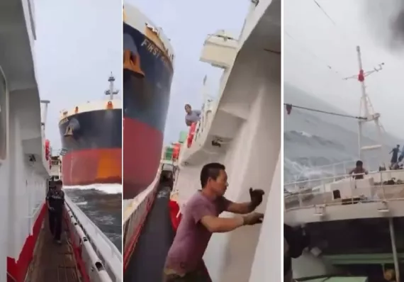 Buque con bandera de Panamá choca con pesquero chino cerca de Singapur