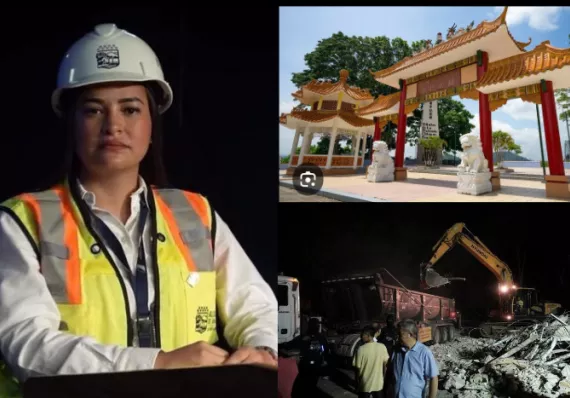 MP realizará inspección ocular al sitio en el que estaba el monumento chino