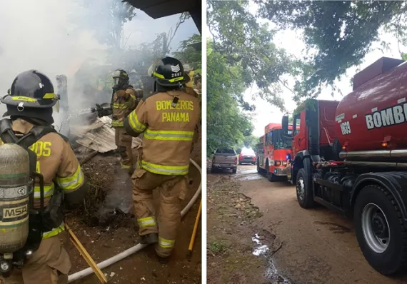 Casa de zinc y madera estalla en llamas en David; no quedó nada