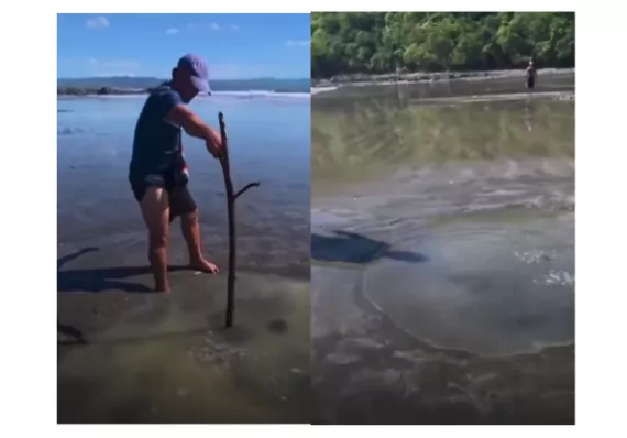 ¡Culillo! Aparecen extrañas pozas en playa de Búcaro 