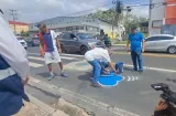 Pintan corazón azul en Juan Díaz por 'Cheba'