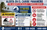 ¡Mar picado! Advierten oleajes de hasta 2.3 metros en el Caribe panameño