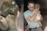 Un  bebé es rescatado de los escombros tras el terremoto en Venezuela