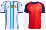 Argentina jugará la final con la albiceleste; España usará la roja