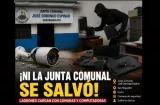 Ladrones se llevan cámaras y computadoras de junta comunal