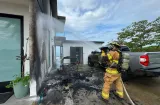 Incendio afectó inmueble y dos vehículos en Playa Venao