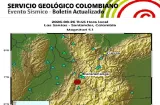 Un temblor de magnitud 5,1 sacude el este y el centro de Colombia