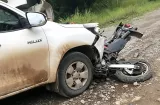 Aparatoso accidente en Costa Arriba deja 2 motorizados del Senan desmembrados