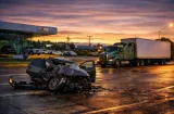 Camioneta colisiona con camión en pleno giro; conductor muere